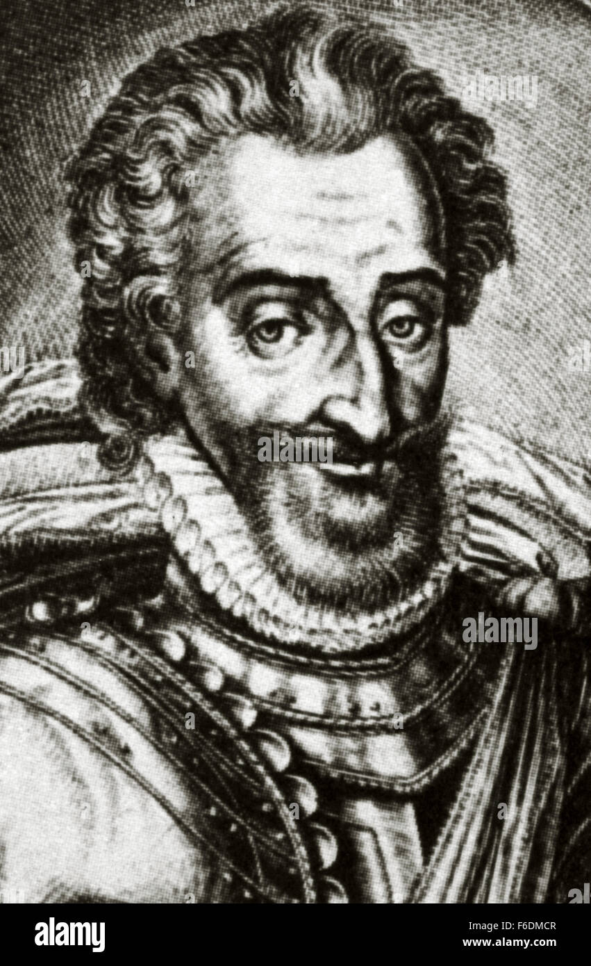 Henry IV de France (1553-1610). Le roi de Navarre Henri III de 1572-1610 et Roi de France de 1589-1610. Portrait. La gravure. Banque D'Images