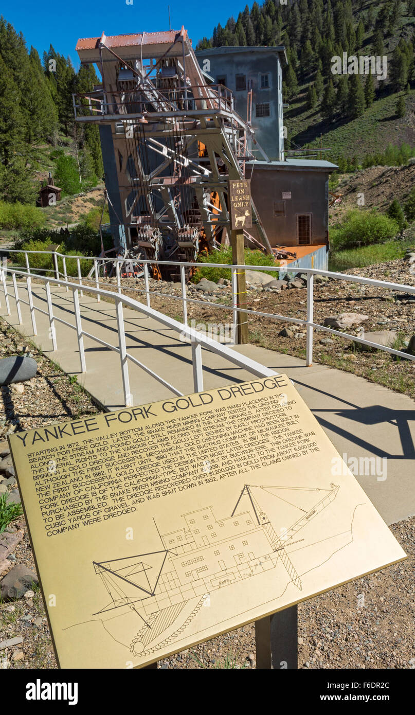 New York, Custer, Yankee Fork, drague exploité 1940-52 Banque D'Images