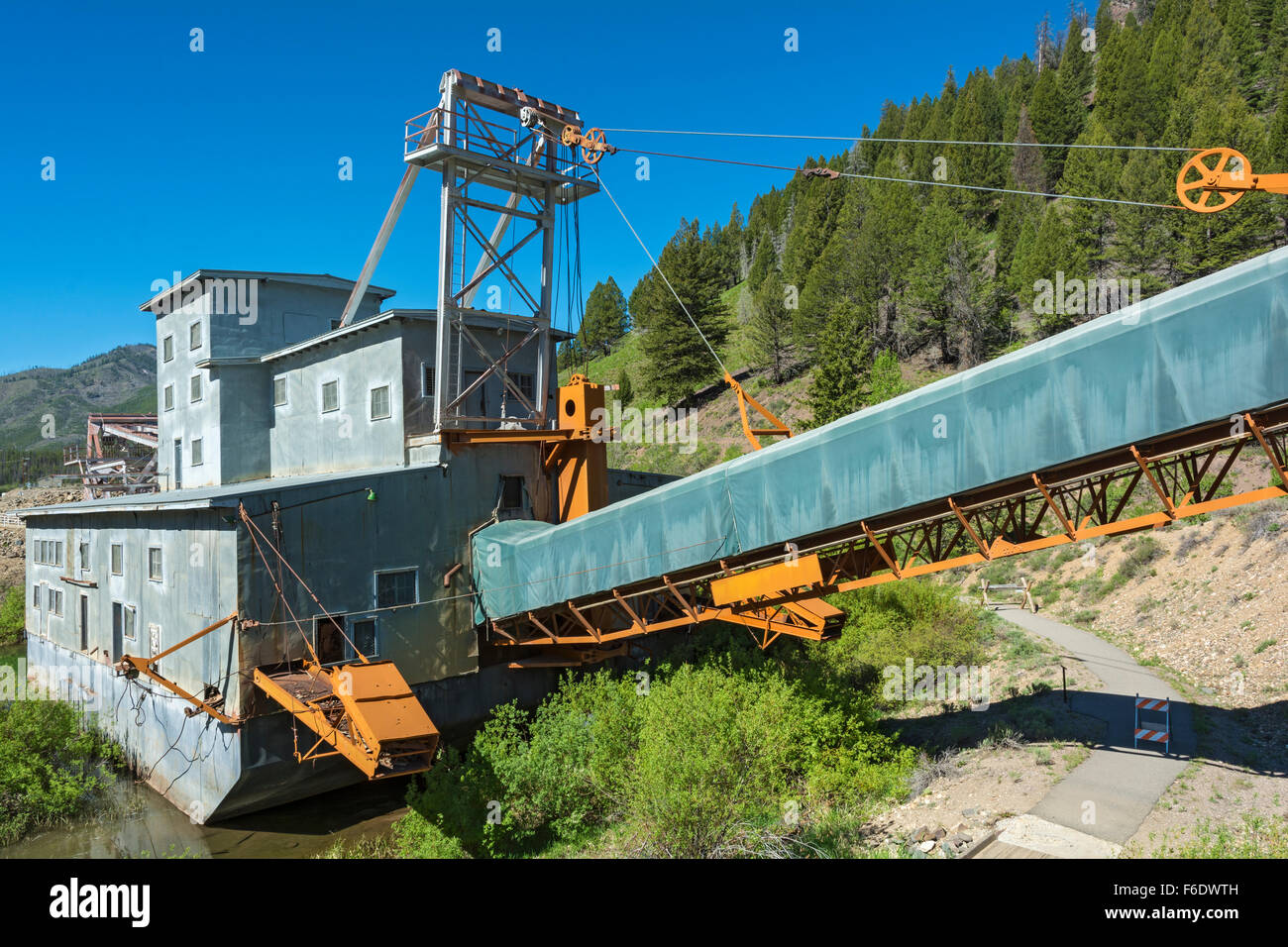 New York, Custer, Yankee Fork, drague exploité 1940-52 Banque D'Images
