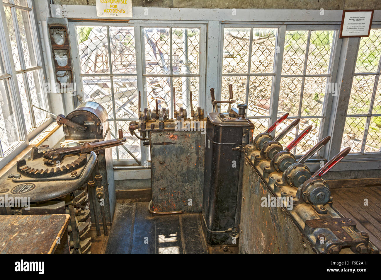 New York, Custer, Yankee Fork, drague exploité 1940-52, le contrôle House Banque D'Images