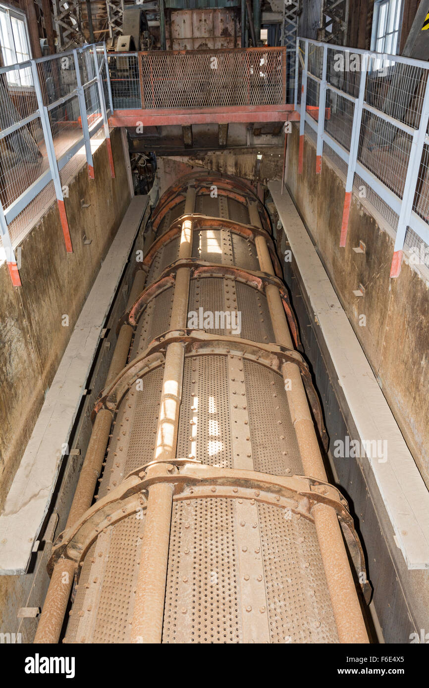 New York, Custer, Yankee Fork, drague exploité 1940-52 trommel, Banque D'Images