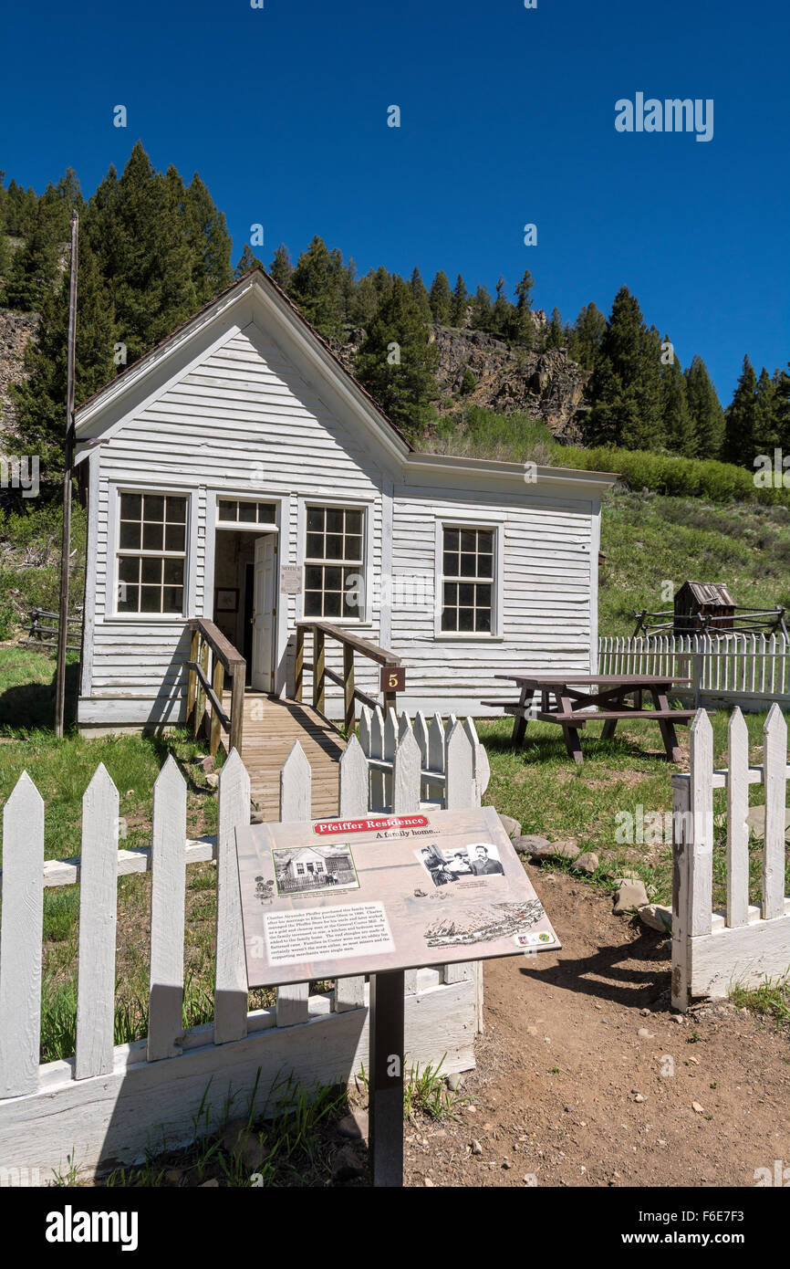 New York, Custer, ville fantôme minière historique, Pfeiffer Residence c.1890s Banque D'Images