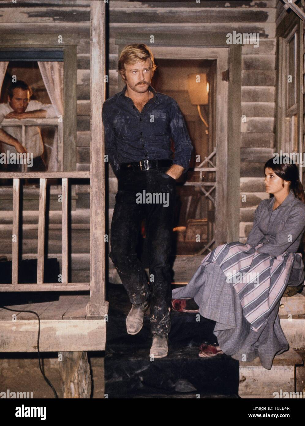 1 janvier, 1960 - Robert Redford, Katherine Ross et Paul Newman, On-Set du Film, Butch Cassidy et le Kid, 1969 (Image Crédit : Glasshouse c/photos) Banque D'Images