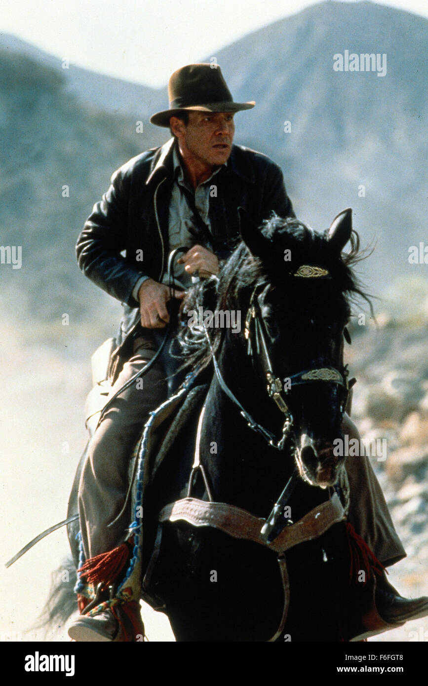 24 mai, 1989 ; Amarillo, TX, USA ; HARRISON FORD stars comme Indiana Jones dans l'action du film d'aventure "Indiana Jones et la Dernière Croisade" réalisé par Steven Spielberg. Banque D'Images