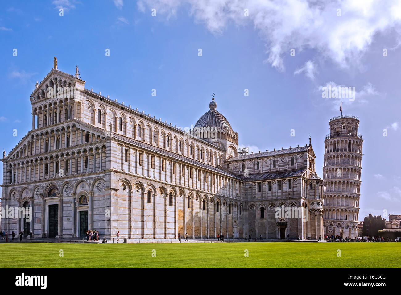 La cathédrale et la tour penchée de Pise Toscane Italie Banque D'Images