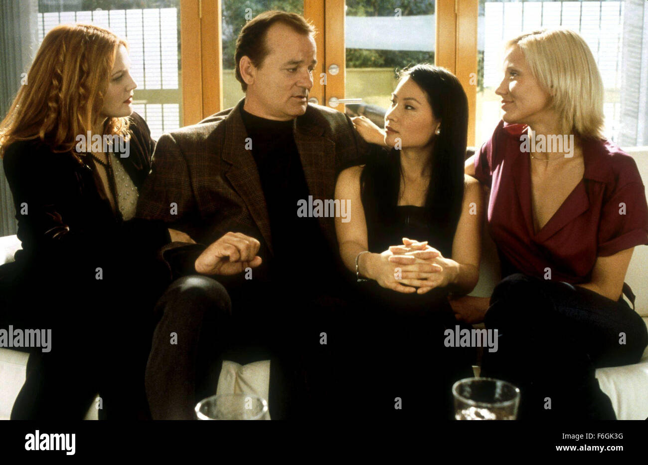 Oct 11, 2000 ; Hollywood, CA, USA ; Cameron Diaz, Drew Barrymore, Lucy Liu et Bill Murray dans 'Charlie's Angels'.. (Crédit Image : ) Banque D'Images