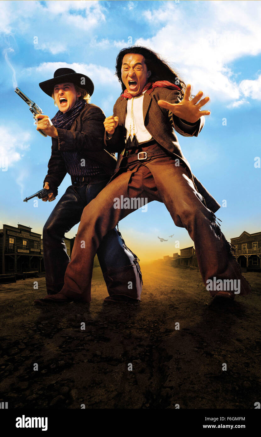 DATE DE SORTIE : Mai 26, 2000. Titre du film : Shanghai Noon. STUDIO : Touchstone Pictures. Réalisateur : Tom Dey. Résumé : Jackie Chan joue un homme chinois qui voyage à l'Ouest sauvage pour sauver une princesse kidnappée. Après l'équipe avec un train robber, l'improbable duo prend une traître chinois et son patron corrompu. Sur la photo : Jackie Chan que Chon Wang et Owen Wilson comme Roy O'Bannon. (Crédit Image : c Touchstone Pictures/photos) Banque D'Images