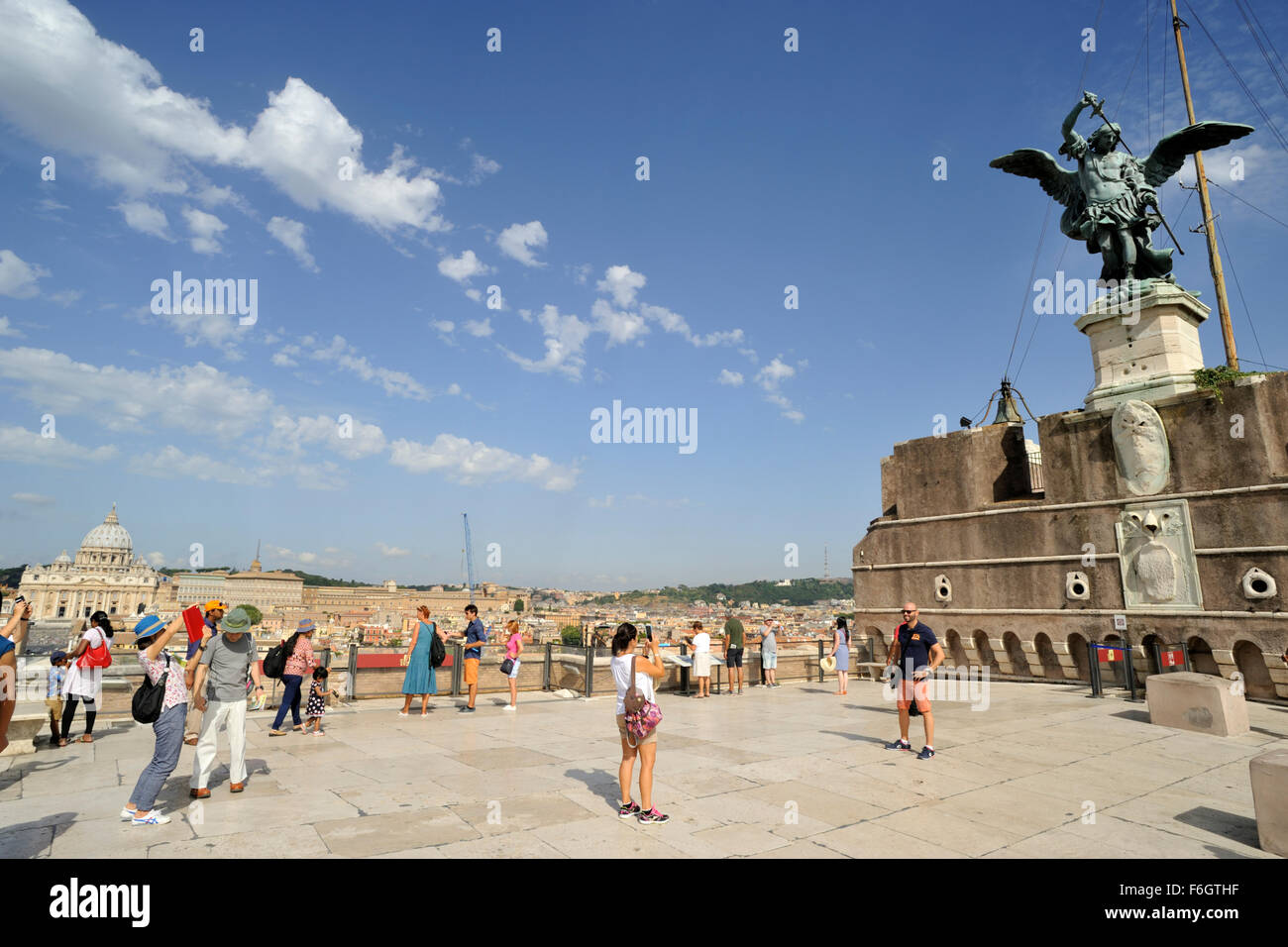 Italie, Rome, Castel Sant'Angelo, terrasse du château Banque D'Images