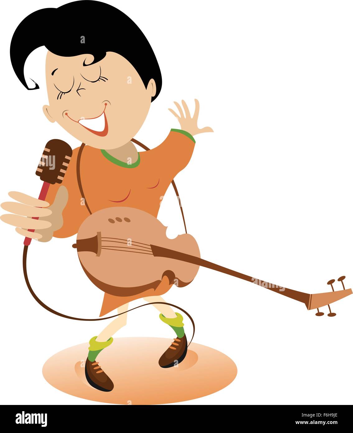 Femme avec une guitare Illustration de Vecteur