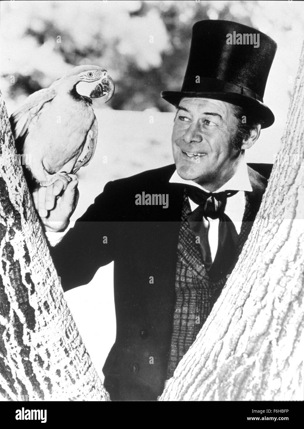 1967, le titre du film : Docteur Dolittle, Directeur : RICHARD FLEISCHER, Photo : LES ANIMAUX (avec des acteurs), RICHARD FLEISCHER, REX HARRISON, hat, Parrot. (Crédit Image : SNAP) Banque D'Images