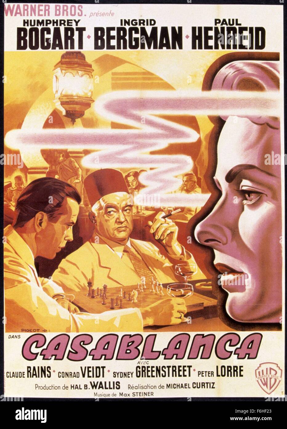 1942, le titre du film : CASABLANCA, Réalisateur : Michael Curtiz, Studio : WARNER, Photo : 1942, AWARDS - Académie, Ingrid Bergman, Meilleure Photo, Humphrey Bogart, Michael Curtiz, Sydney Greenstreet, OSCAR d'affiches, de l'affiche. (Crédit Image : SNAP) Banque D'Images