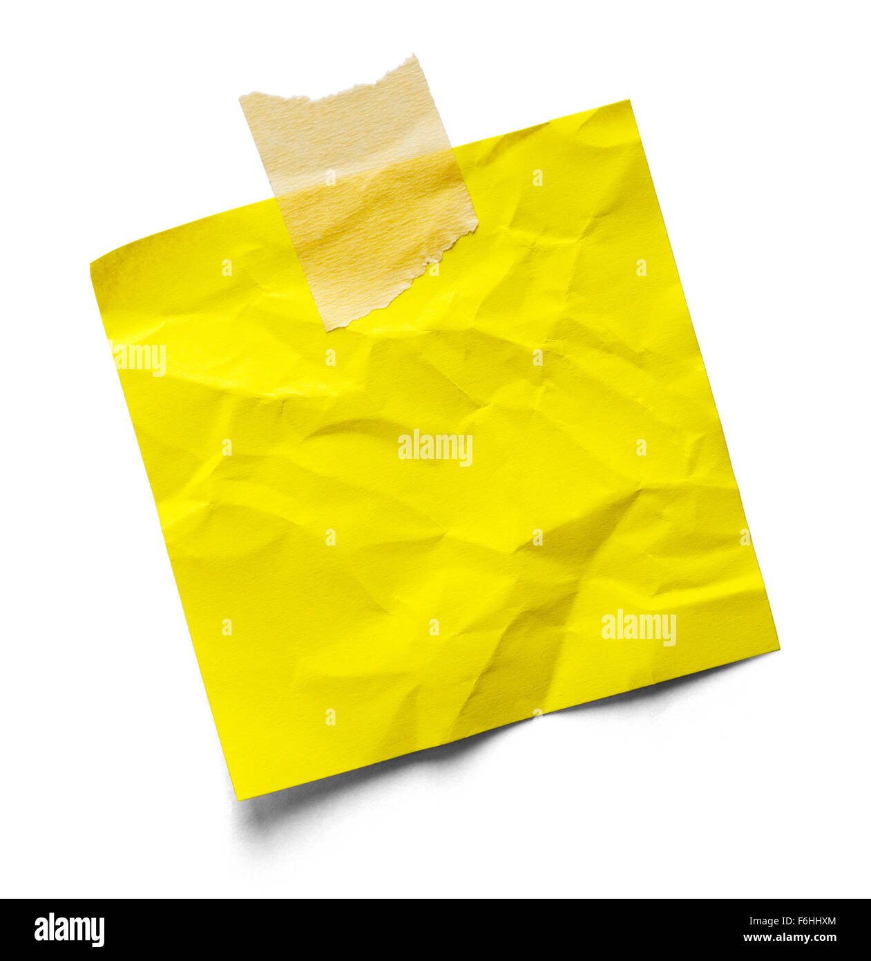 Sticky Note tordu vers le haut et bande isolé sur un fond blanc. Banque D'Images Sticky Note tordu vers le haut et bande isolé sur un fond blanc. Banque D'Images