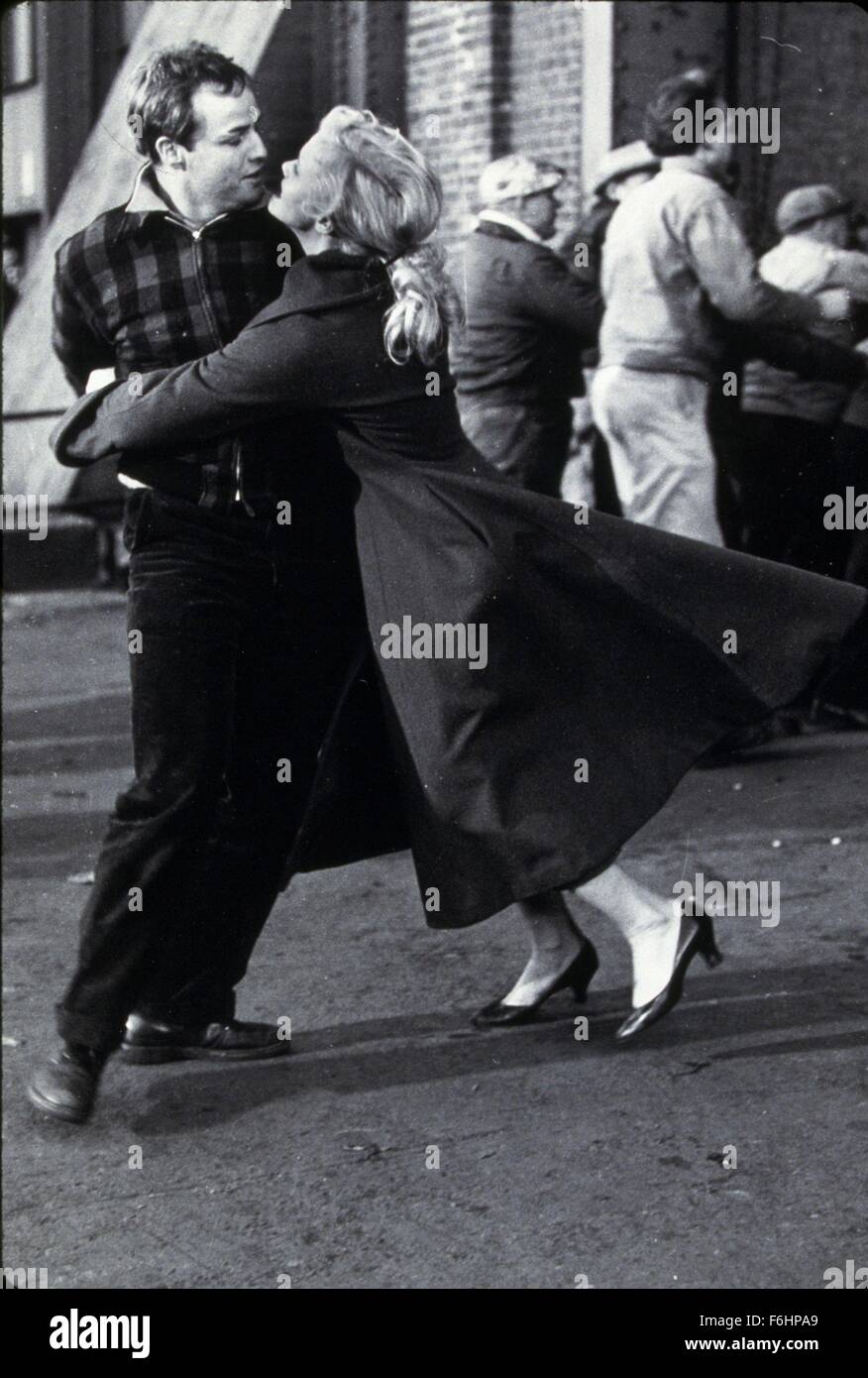 1954, le titre du film : AU BORD DE L'eau, Directeur : Elia Kazan, Photo : Marlon Brando, Elia Kazan. (Crédit Image : SNAP) Banque D'Images