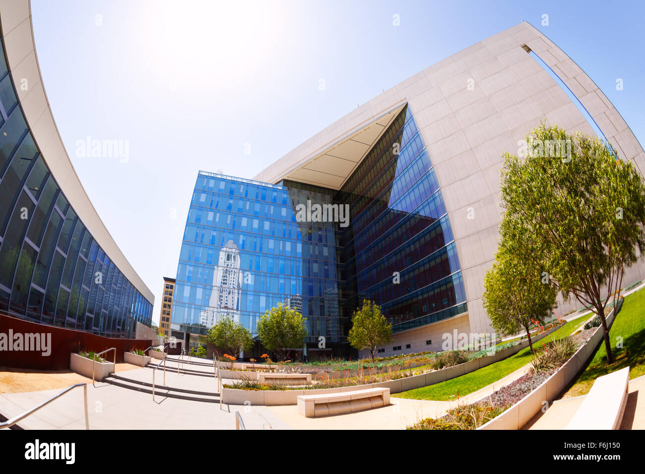 Service de police de Los Angeles, siège de la Banque D'Images