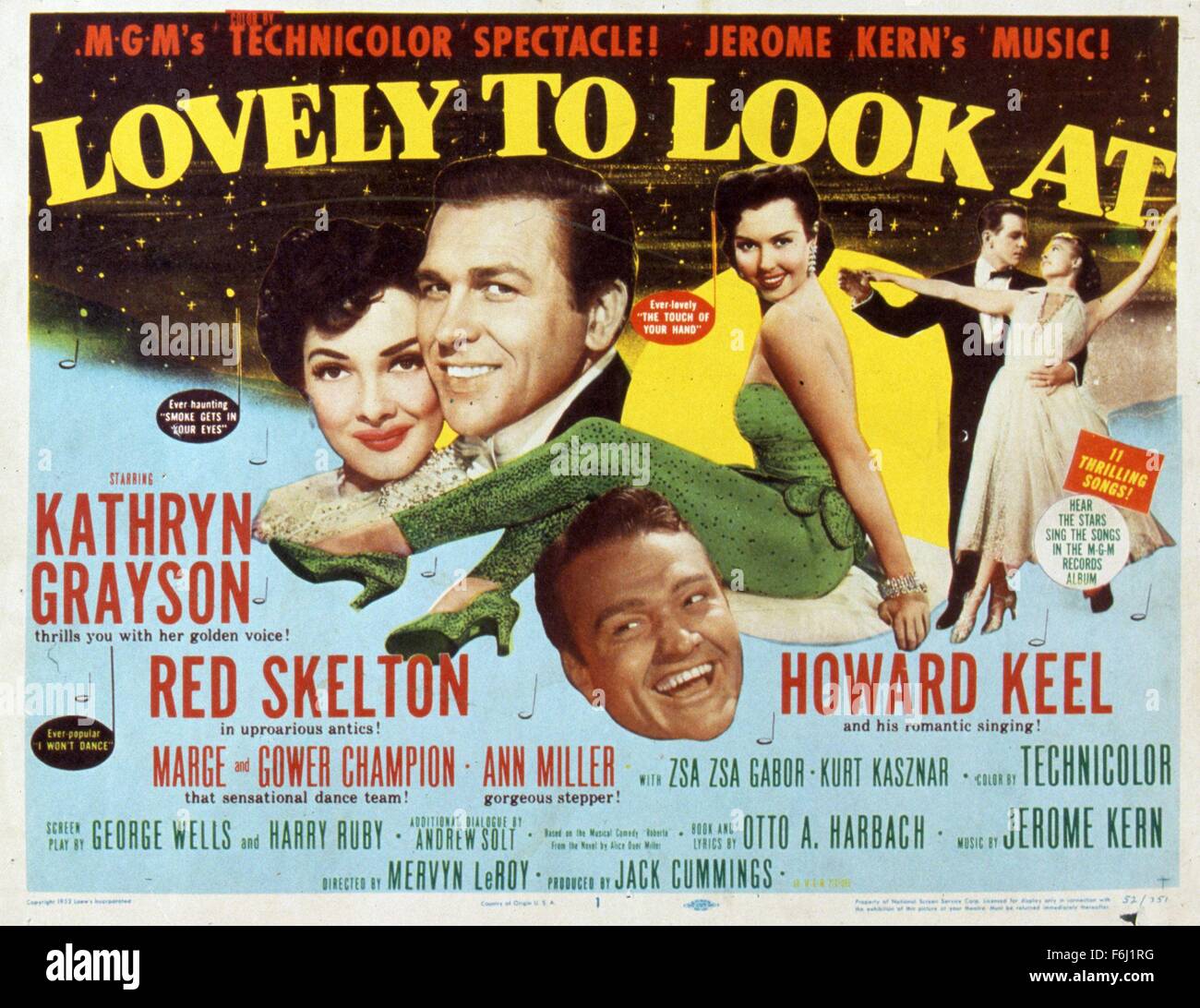 1952, le titre du film : BELLE À REGARDER, Directeur : MERVYN LeROY, Studio : MGM, Photo : KATHRYN GRAYSON, Howard Keel, Mervyn LeROY, ANN MILLER. Banque D'Images