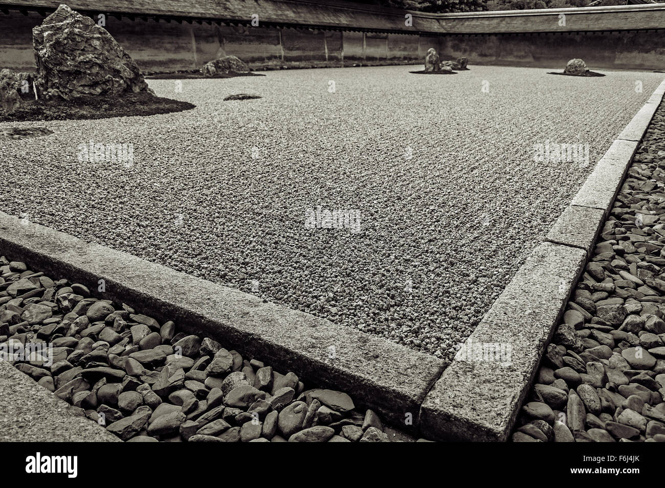 Jardin Karesansui, Kyoto Banque D'Images