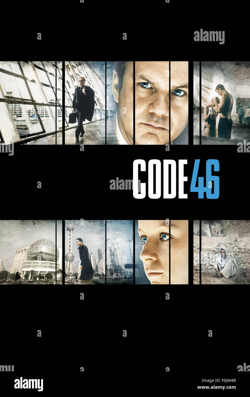 DATE DE SORTIE : 6 août 2004. Titre du film : Code 46. STUDIO : Revolution Films. PLOT : Code 46 est une histoire d'amour dans un monde nouveau-type près de-l'avenir où les villes sont fortement contrôlée et accessible qu'au moyen de contrôle. Les gens ne peuvent pas voyager à moins qu'ils n'havepapeles (documents en espagnol ; des mots et des phrases en plusieurs langues, notamment espagnols, français et chinois sont mélangés avec de l'anglais dans ce nouveau monde), un voyage spécial délivré par le gouvernement totalitaire, theSphinx. En dehors de ces villes, le désert a repris et les bidonvilles sont coincées avec des non-citoyens - personnes avec Banque D'Images