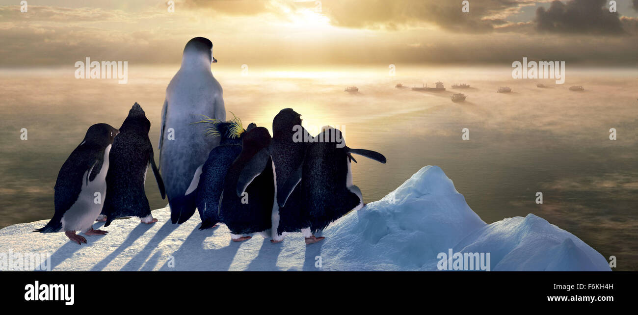 DATE DE SORTIE : Novembre 17, 2006. Titre du film : Happy Feet. Réalisateur : George Miller. STUDIO : Village Roadshow Pictures. Résumé : Dans le monde des manchots empereurs, qui trouvent leurs compagnons d'âme à travers la chanson, un pingouin est né qui ne peut pas chanter. Mais il suffit de toucher quelque chose danse féroce ! Sur la photo : Les Amigos, Mumble (exprimé par Elijah Wood) et Lovelace (voix de ROBIN WILLIAMS) donnent au 'alien' les navires dans les eaux lointaines. Banque D'Images DATE DE SORTIE : Novembre 17, 2006. Titre du film : Happy Feet. Réalisateur : George Miller. STUDIO : Village Roadshow Pictures. Résumé : Dans le monde des manchots empereurs, qui trouvent leurs compagnons d'âme à travers la chanson, un pingouin est né qui ne peut pas chanter. Mais il suffit de toucher quelque chose danse féroce ! Sur la photo : Les Amigos, Mumble (exprimé par Elijah Wood) et Lovelace (voix de ROBIN WILLIAMS) donnent au 'alien' les navires dans les eaux lointaines. Banque D'Images
