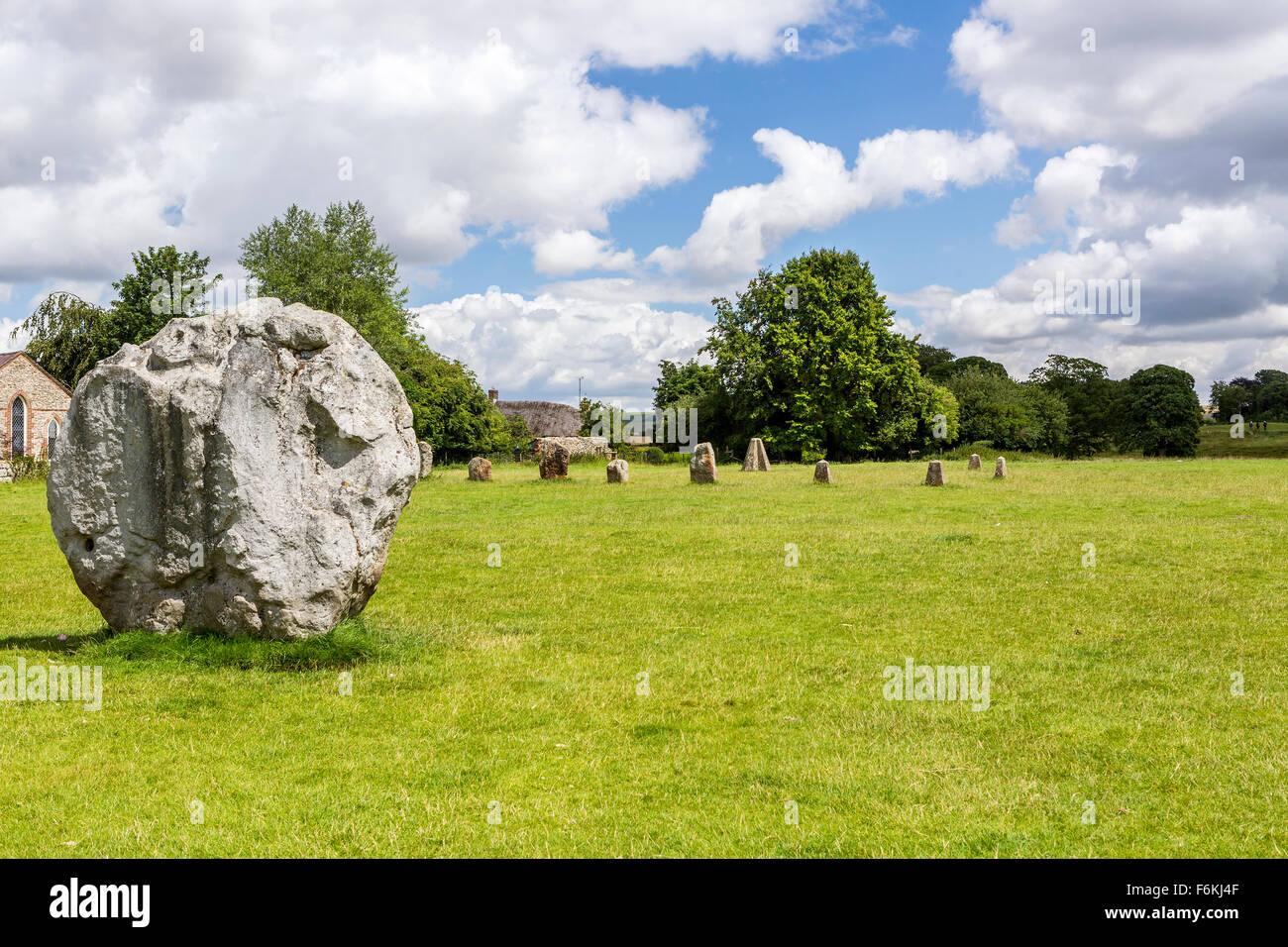 Avebury Stone Circle permanent néolithique, Wiltshire, Angleterre, Europe. Banque D'Images