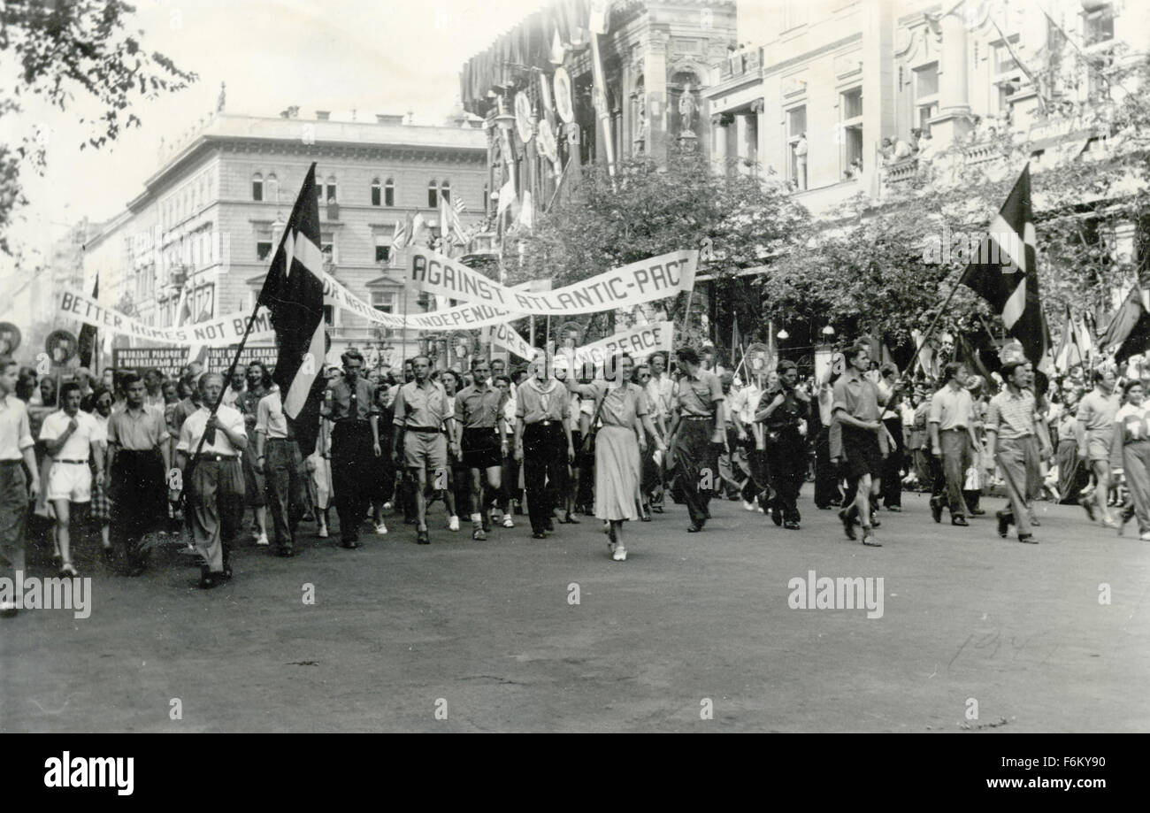 Budapest 1949 : Festival mondial de cortège et de manifestation, la Hongrie Banque D'Images