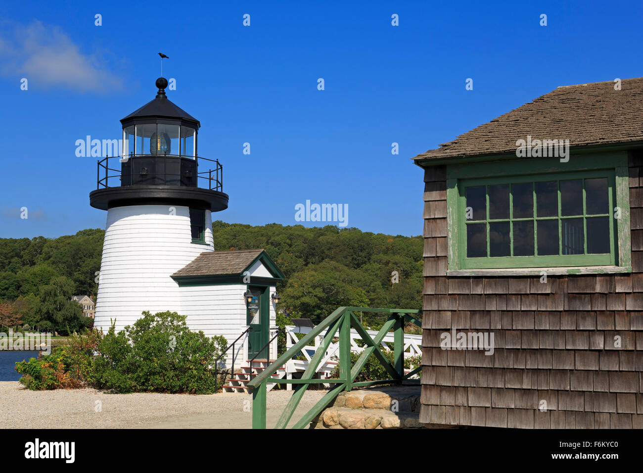 Brant Point Lighthouse, Mystic Seaport, Mystic, Connecticut, USA Banque D'Images