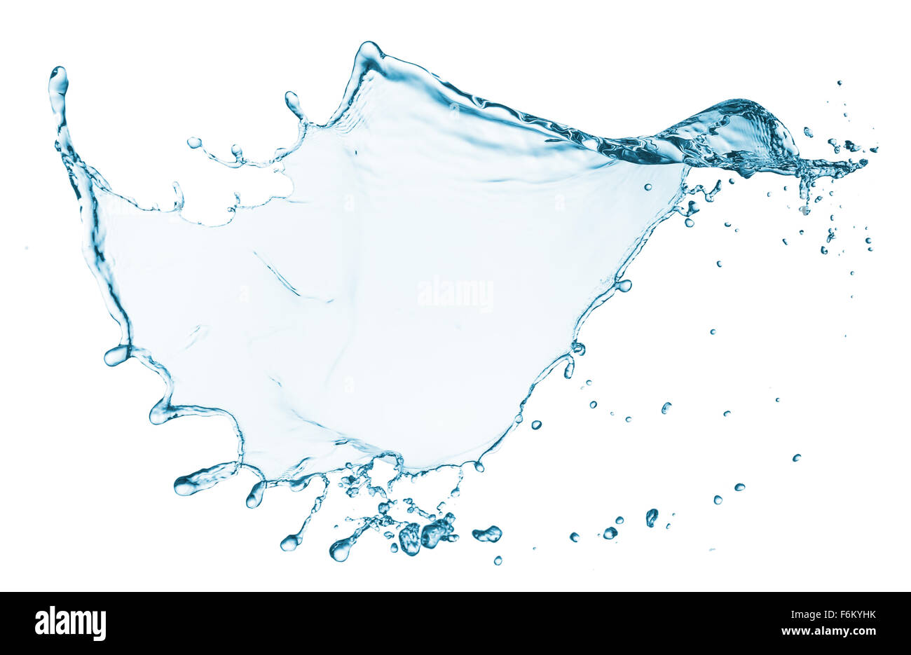 Les éclaboussures d'eau isolé sur le fond blanc. Banque D'Images