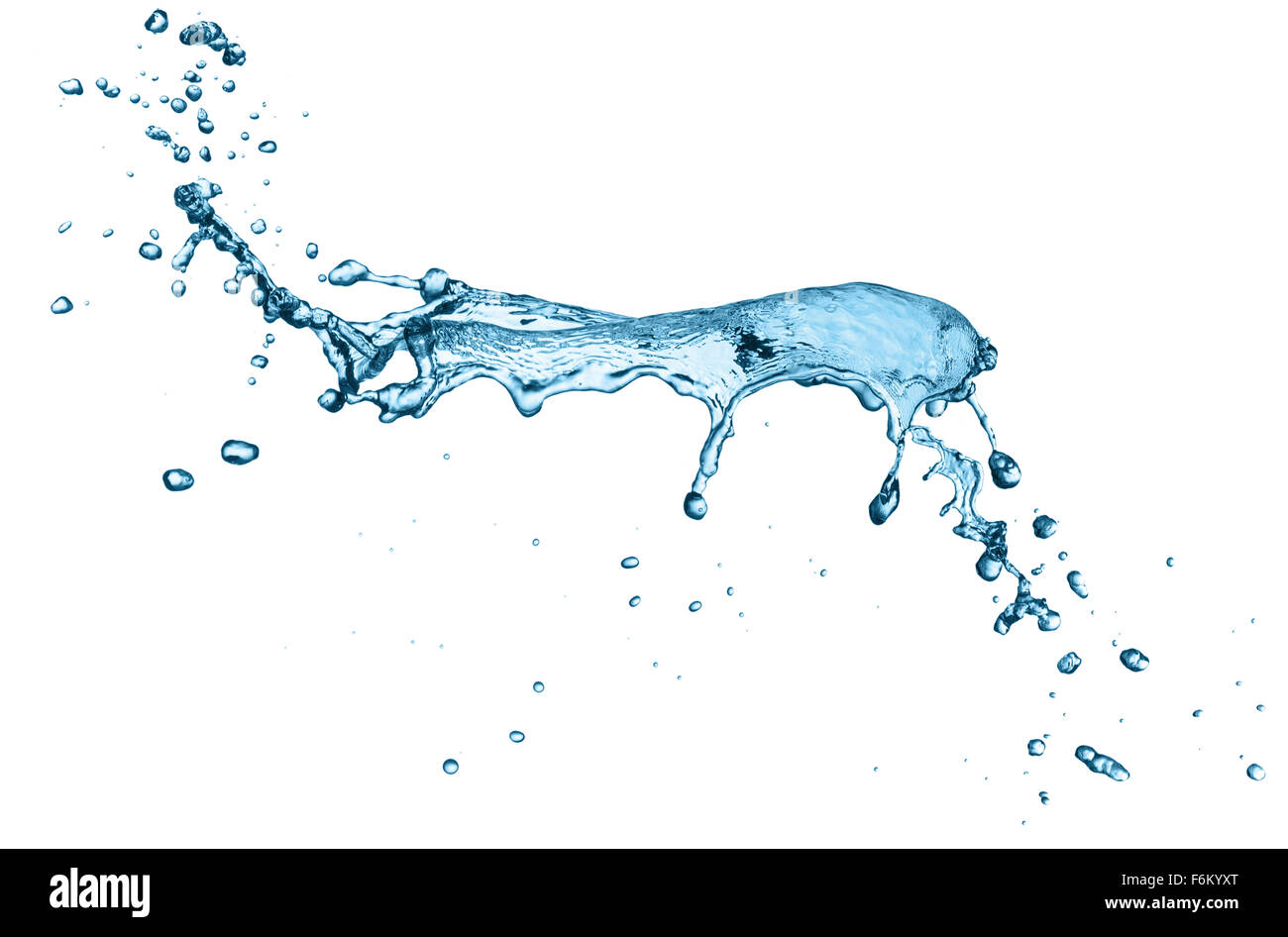 Les éclaboussures d'eau isolé sur le fond blanc. Banque D'Images