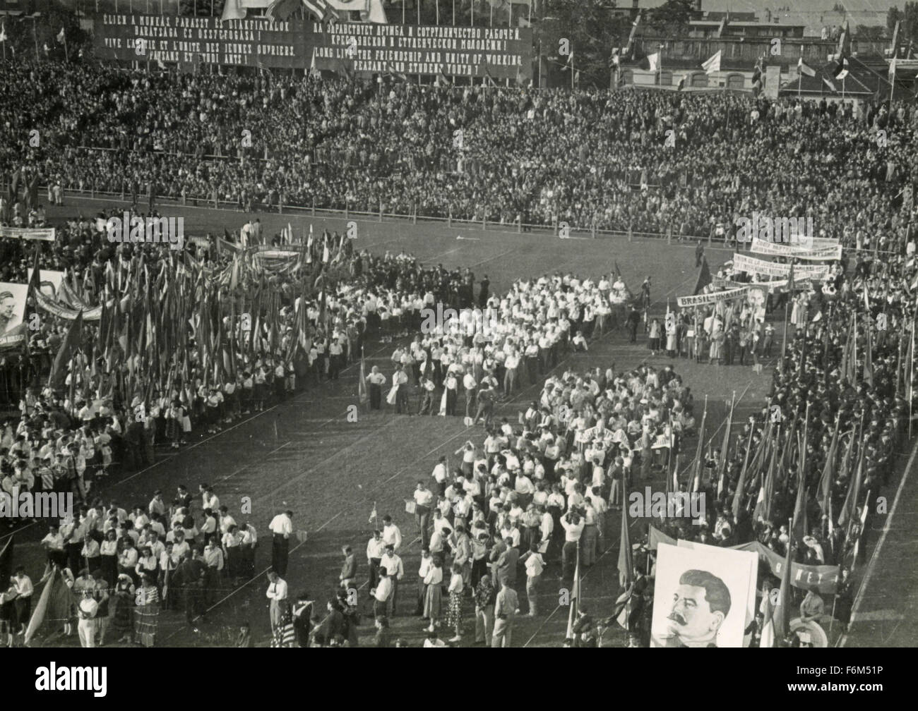 Festival du monde 1949 Budapest : rassemblement général Banque D'Images