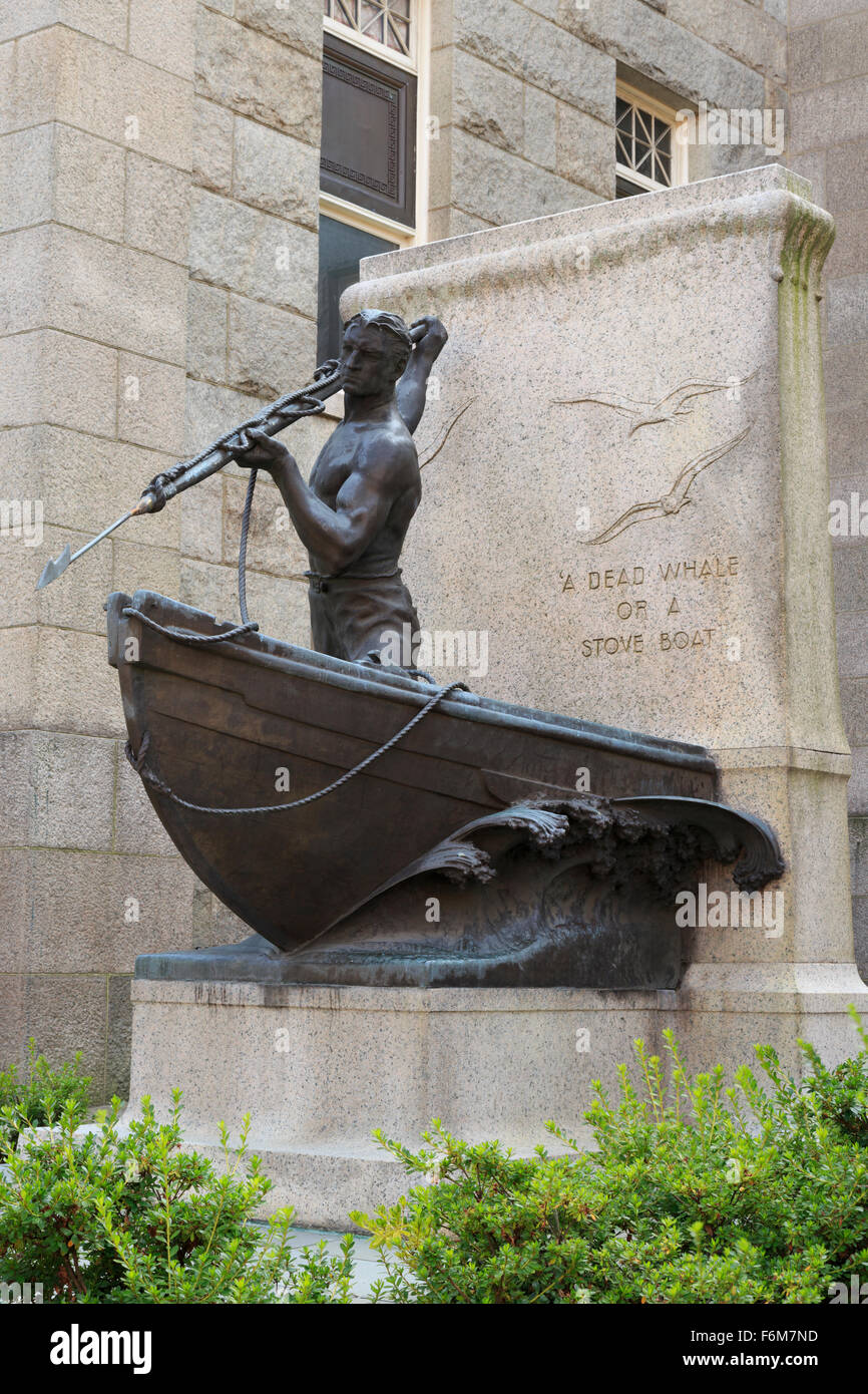 Sculpture, la baleine, la Bibliothèque publique de New Bedford, Massachusetts, USA Banque D'Images