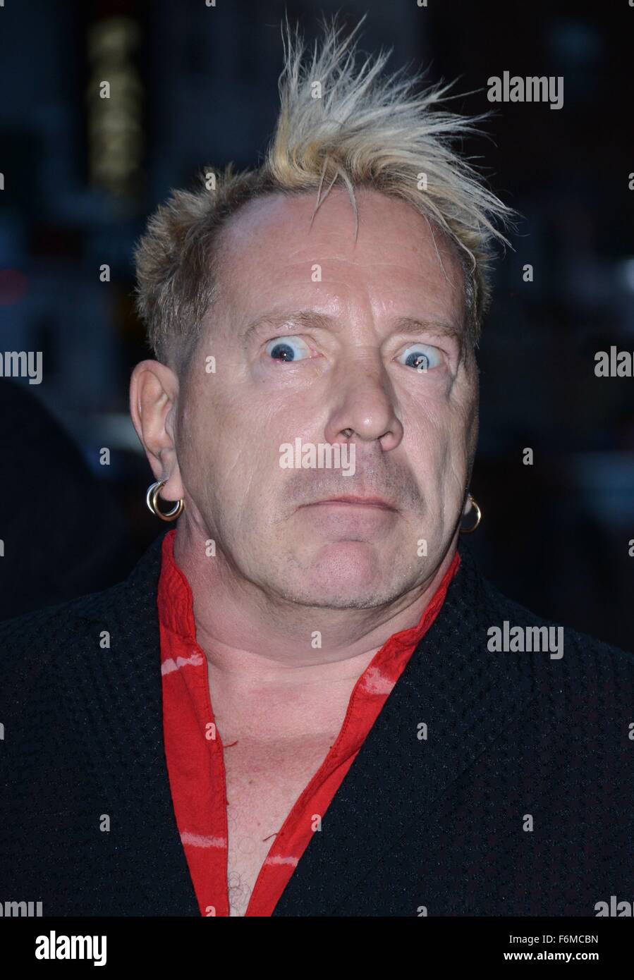 New York, NY, USA. 17 novembre, 2015. John Lydon, alias Johnny Rotten dehors et environ pour la célébrité Candids - TUE, le Gramercy Park Hotel, New York, NY, 17 novembre 2015. Credit : Derek Storm/Everett Collection/Alamy Live News Banque D'Images