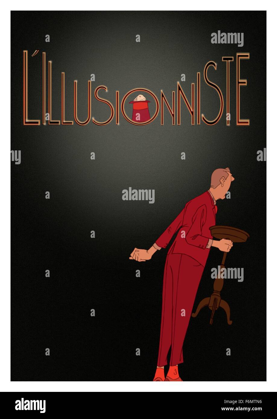 DATE DE SORTIE : 25 décembre 2010. Titre du film : l'Illusionniste . STUDIO : France 3 Cinéma. Terrain:détails l'histoire d'une espèce en voie de disparition de l'artiste dont l'étape thunder est volé par les nouvelles stars du rock. De plus en plus forcés d'accepter des affectations obscures dans les théâtres, garden-parties et les bars, il rencontre une jeune fan qui change sa vie pour toujours. Sur la photo : affiche de film. Banque D'Images