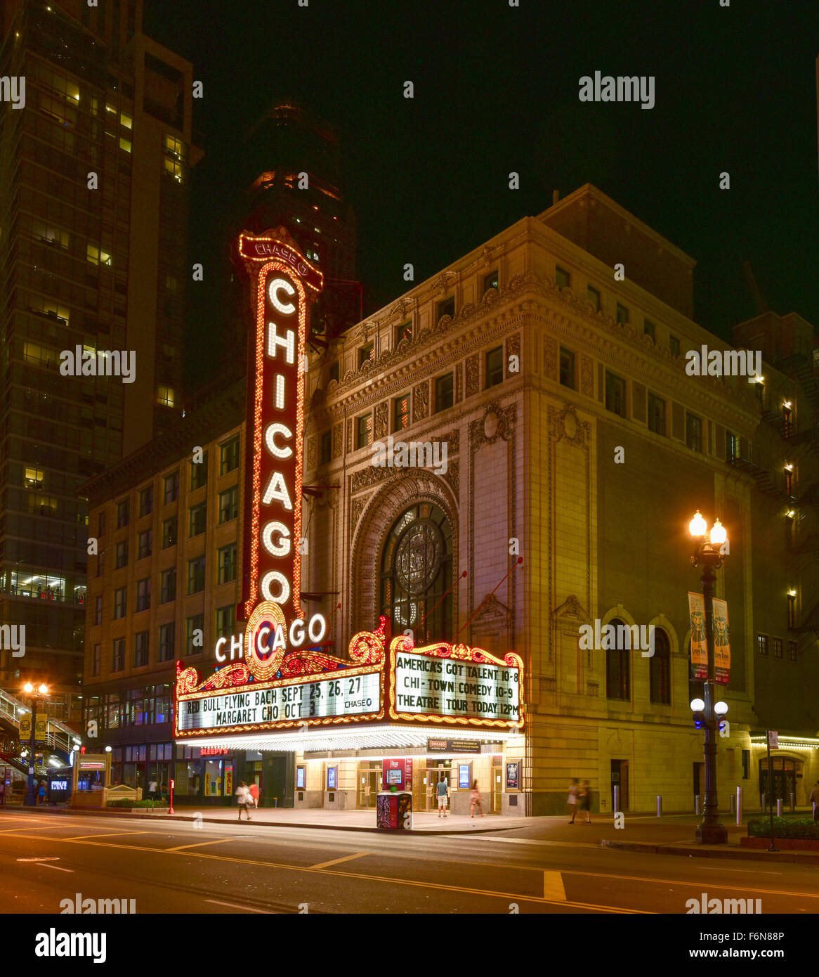 Chicago - 6 septembre 2015 : le célèbre théâtre de Chicago sur State Street à Chicago, Illinois. Ouvert en 1921, le théâtre a été re Banque D'Images