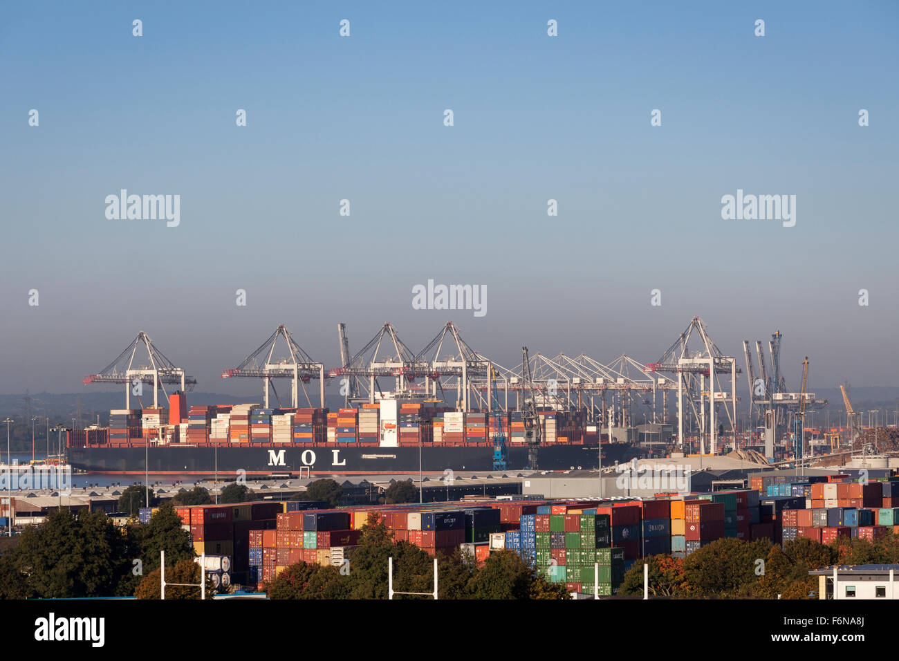 Quartz mol-conteneurs représentée dans le Port, DP World, Southampton Docks Banque D'Images