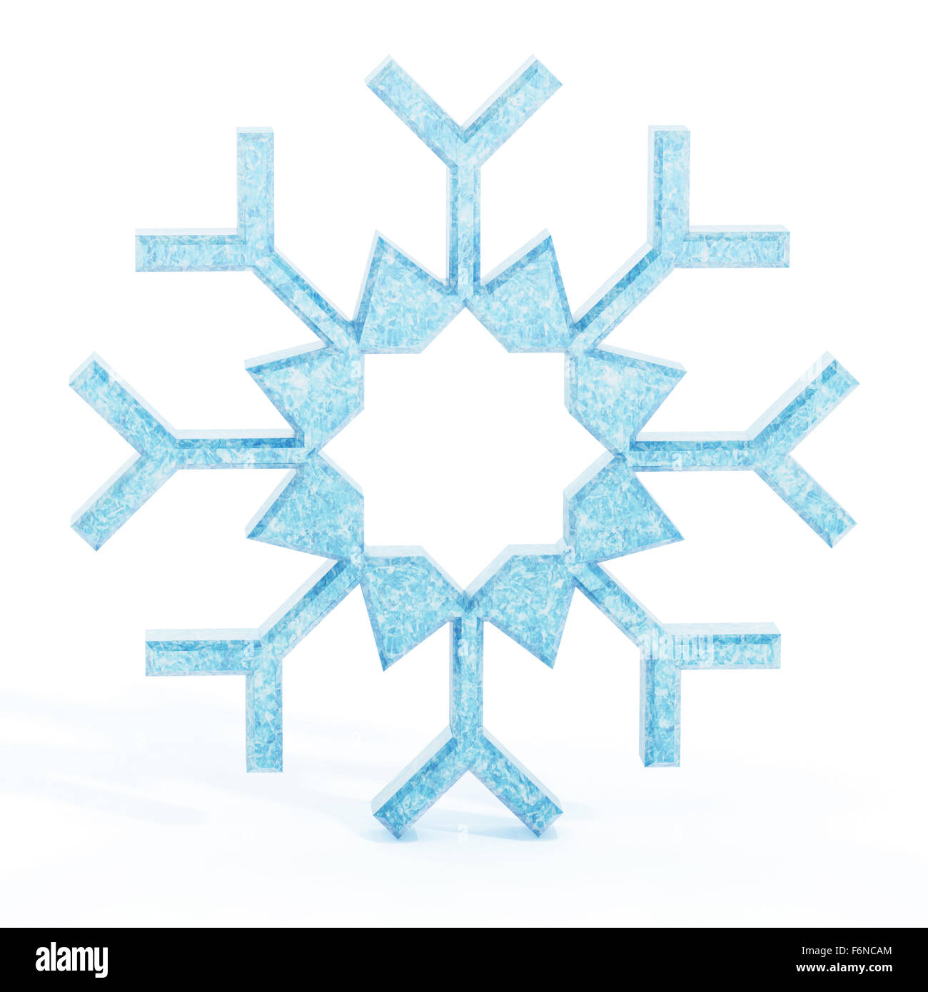 Snowflake isolé sur fond blanc Banque D'Images