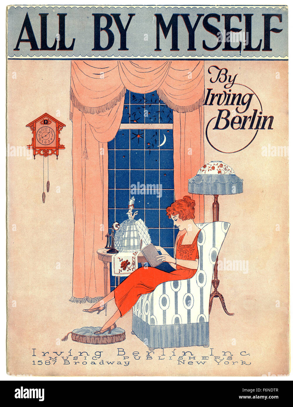 All By Myself (1921) d'Irving Berlin piano sheet music couvrir Banque D'Images
