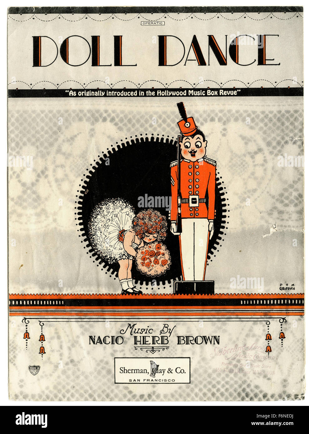 Doll Dance (1926) par Nacio Herb Brown piano sheet music couvrir tel que présenté initialement dans la boîte à musique Hollywood Revue Banque D'Images