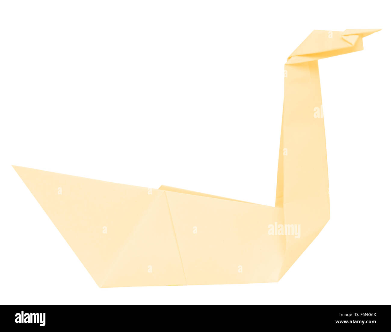 L'origami swan isolé sur fond blanc Banque D'Images