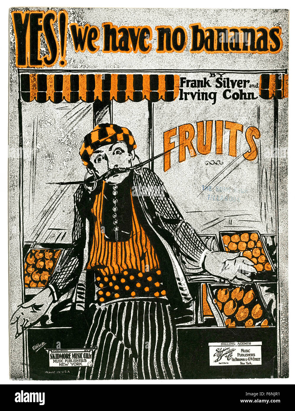 Oui ! Nous n'avons pas de banane par Frank Silver et Irving Cohn 1923 couvercle de piano sheet music Banque D'Images