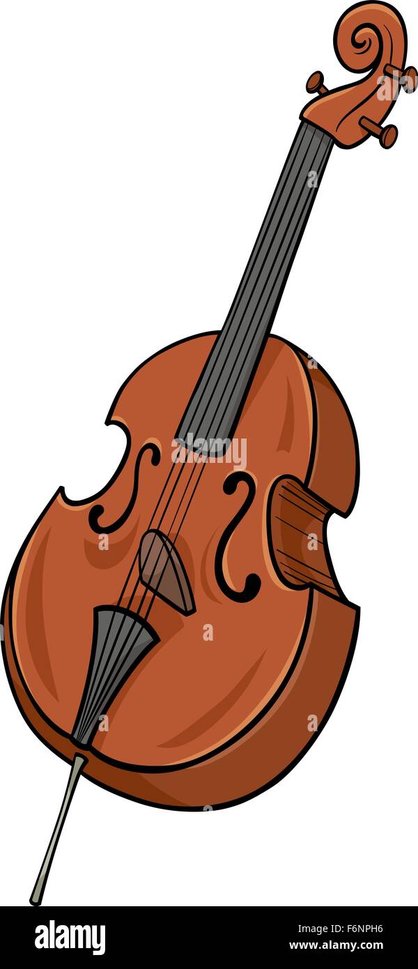 Cartoon Illustration de Contrebasse Instrument de musique Clip Art Illustration de Vecteur
