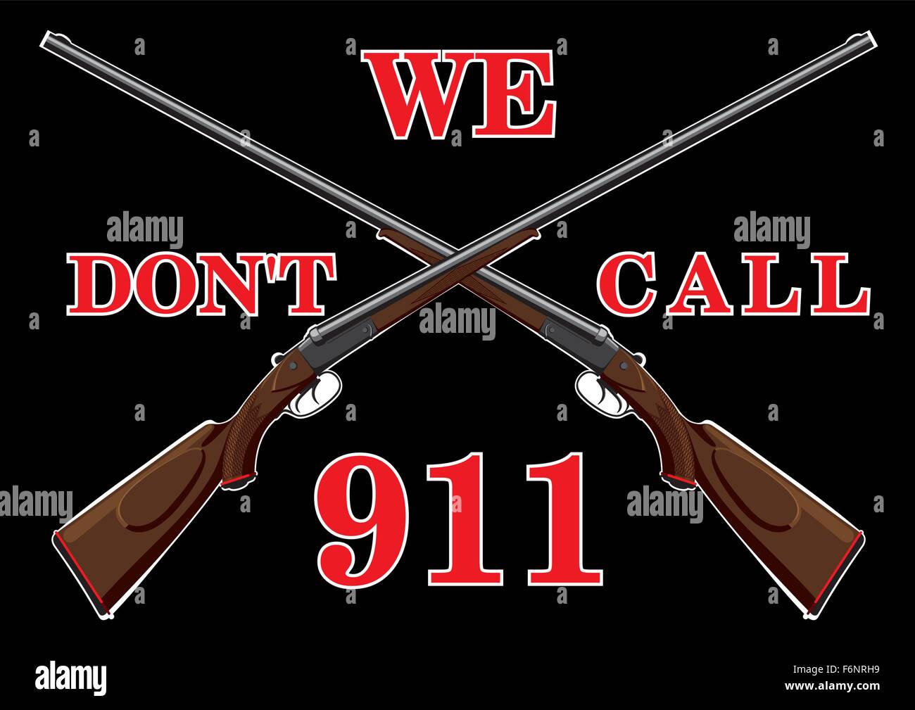 Panneau d'avertissement avec des fusils Illustration de Vecteur