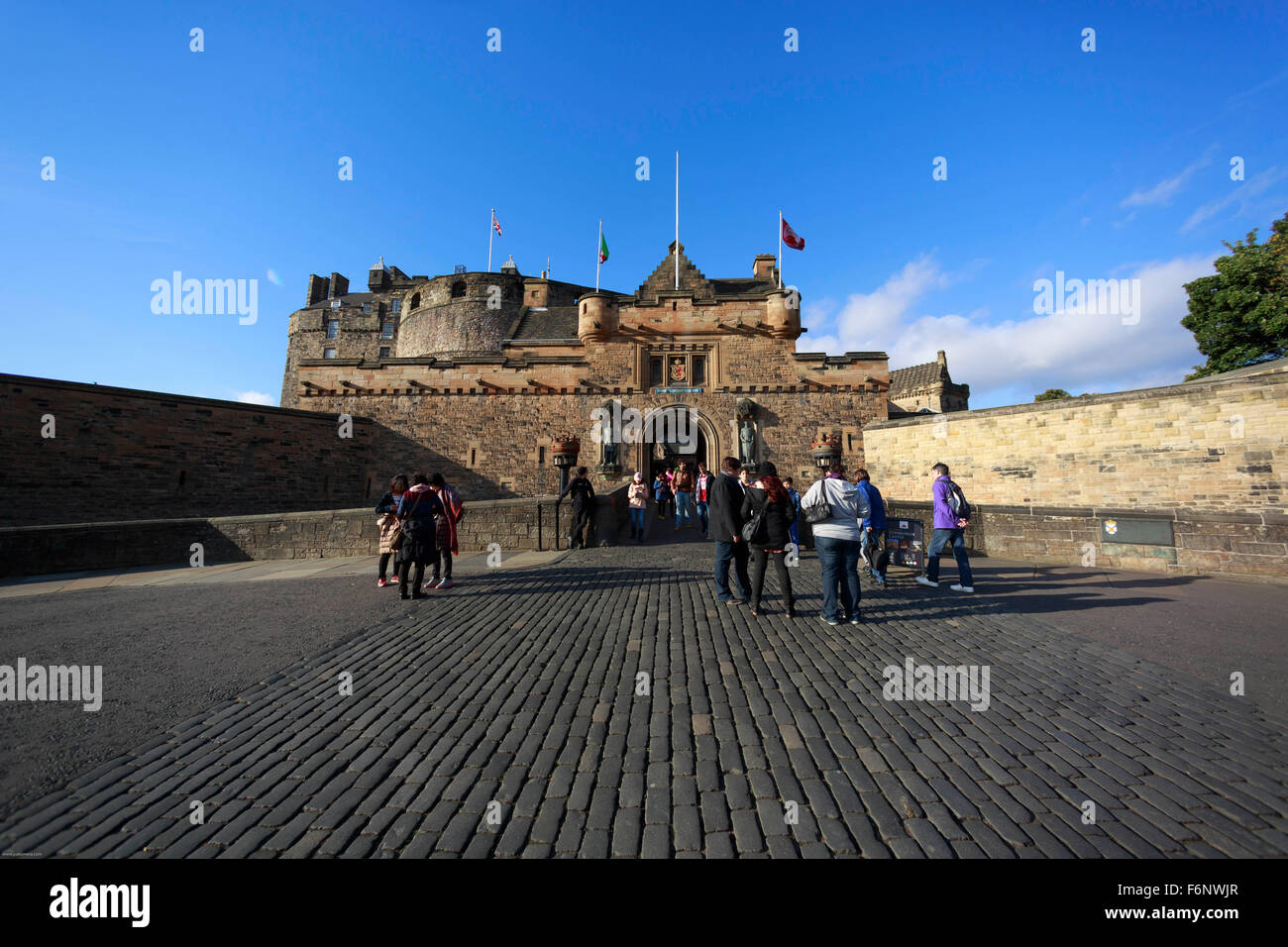 Une vue générale de la château d'Édimbourg. Balades touristiques à la position de Château d'Edimbourg Banque D'Images