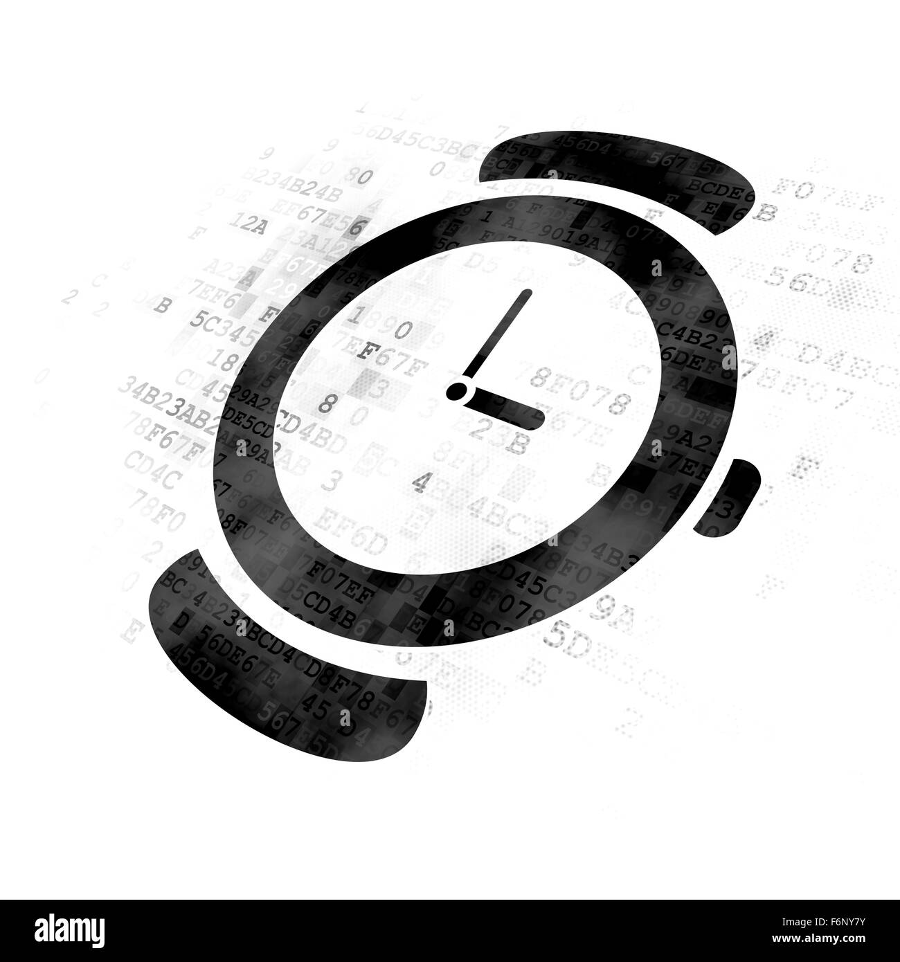 Concept de temps : regarder sur fond numérique Banque D'Images