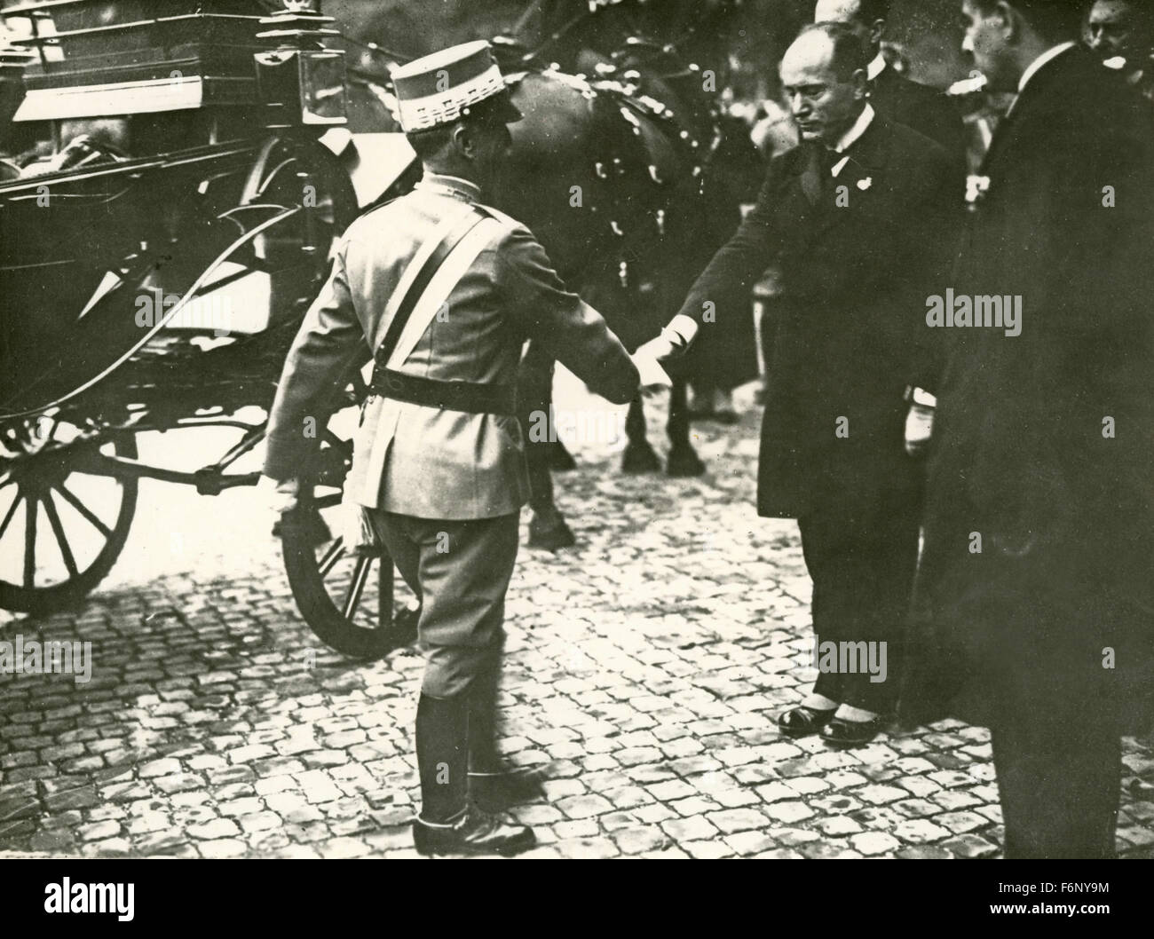 Le roi d'Italie Victor Emmanuel III et Benito Mussolini Banque D'Images
