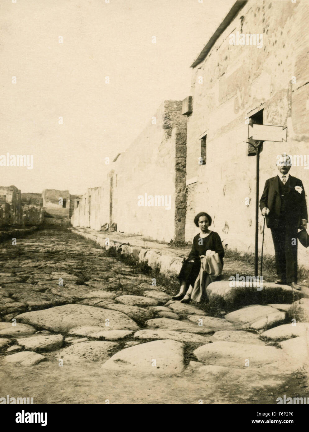 Dans les ruines de Pompéi, Italie Banque D'Images