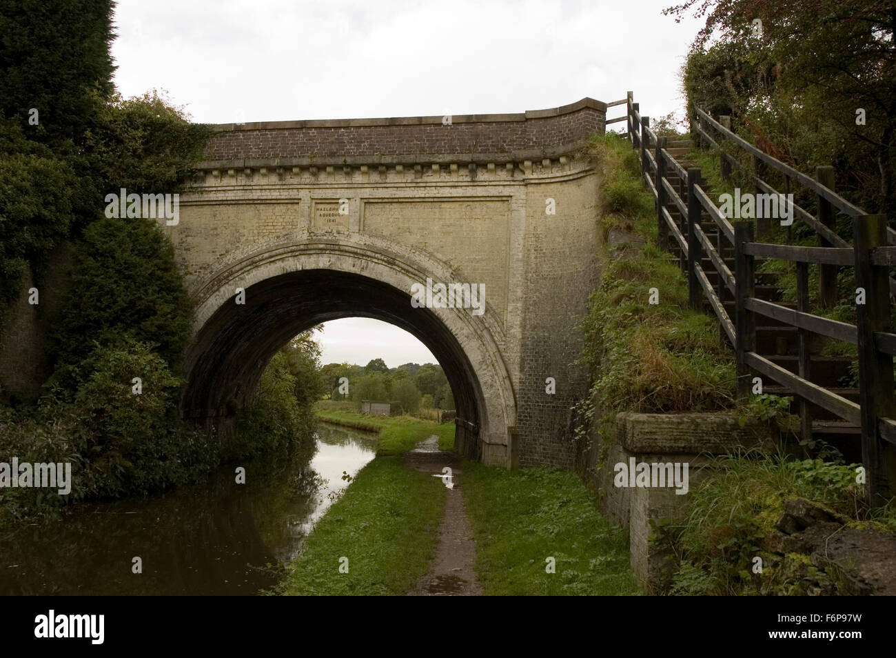 Hazelhust Aqueduc, (1841), Canal Caldon, poireau, Denford, Stoke-on-Trent, Staffordshire, Angleterre, Royaume-Uni, Europe Banque D'Images