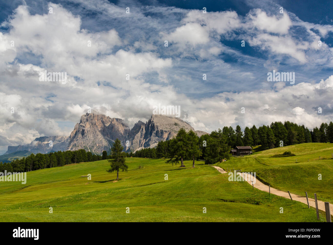 Berlin, Langkofel, la montagne, la montagne Dolomites, Plattkofel Naturpark Schlern Rosengarten, Tyrol du Sud, Italie Banque D'Images