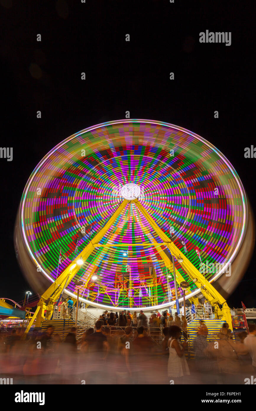 La roue géante ride à l'Exposition nationale canadienne (CNE). Toronto, Ontario, Canada. Banque D'Images