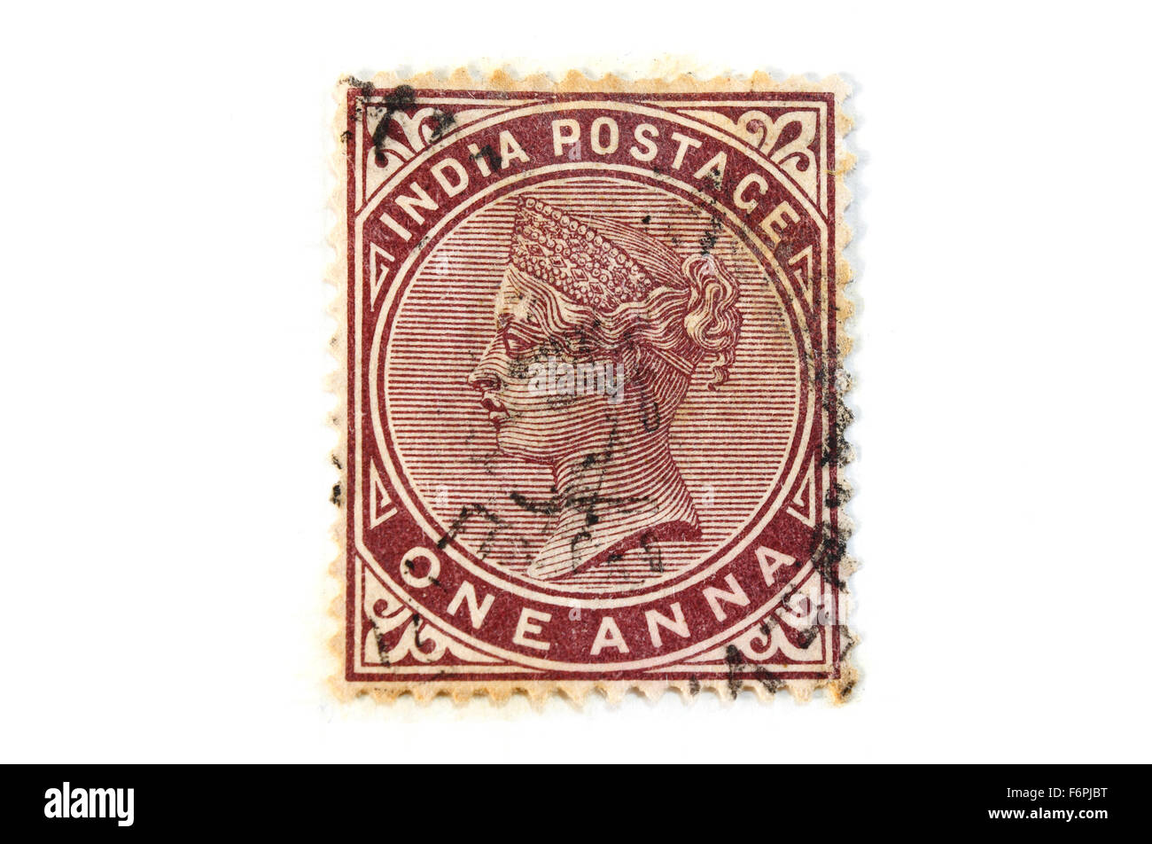 Queen Victoria India, Postage Stamp Collecting British Empire Banque D'Images