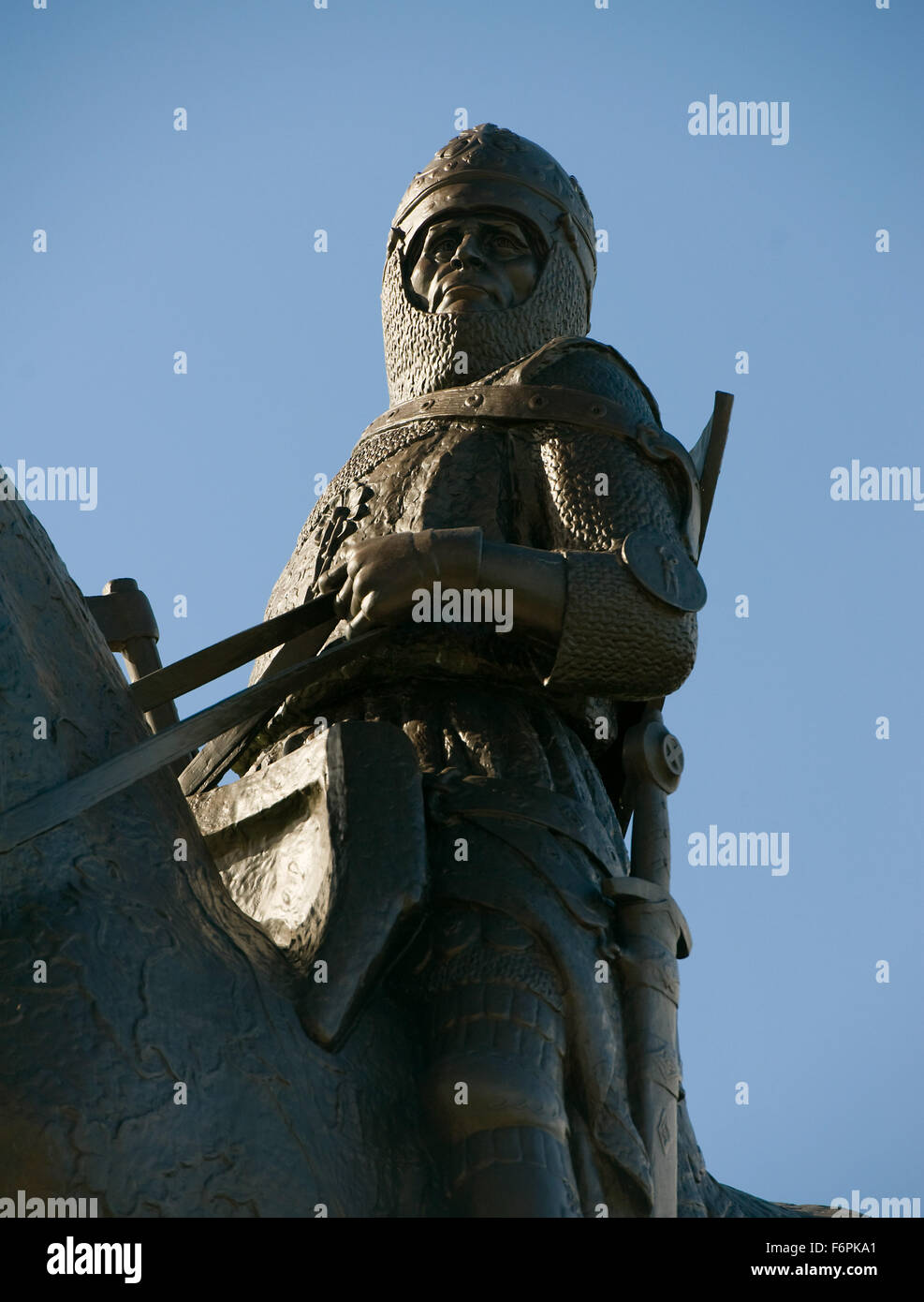 La Statue de Robert Bruce à la bataille de Bannockburn Bannockburn, attraction des visiteurs, Stirlingshire, Scotland, Royaume-Uni Banque D'Images