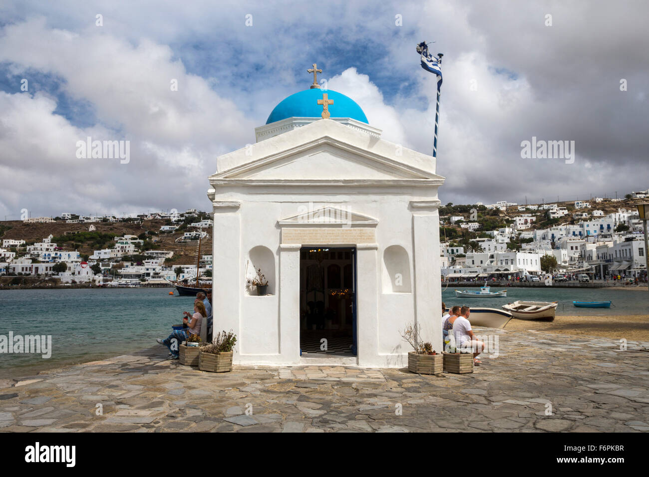 L'église Agios Nikolaos, Chora, Mykonos, Grèce, le mardi, 22 Septembre, 2015. Banque D'Images